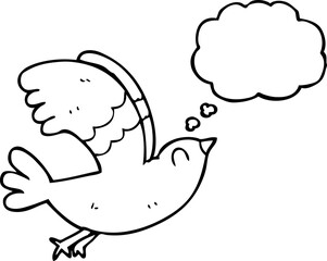 thought bubble cartoon bird