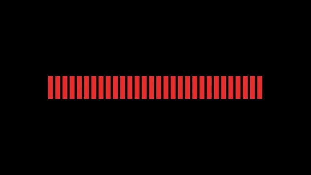 Red line Progress bar loading animation with alpha channel 