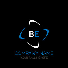 BE letter logo creative design. BE unique design. BE creative initials letter logo concept. BE letter logo design on black background.