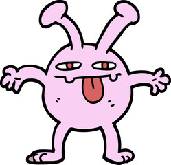 hand drawn doodle style cartoon monster