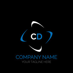 CD letter logo creative design. CD unique design. CD creative initials letter logo concept. CD letter logo design on black background.