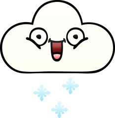 gradient shaded cartoon snow cloud