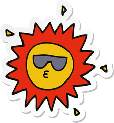 sticker of a cartoon sun