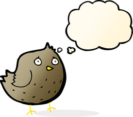 cartoon bird with thought bubble