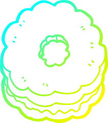 cold gradient line drawing cartoon biscuit