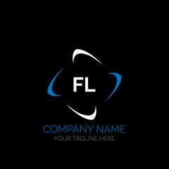 FL letter logo creative design. FL unique design. FL creative initials letter logo concept. FL letter logo design on black background.