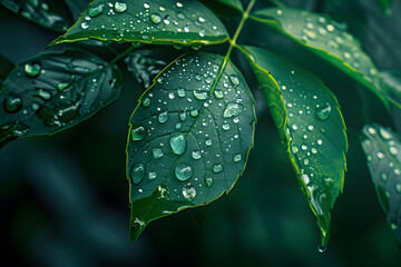 Wallpaper of water droplets on a leaf