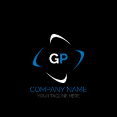 GP letter logo creative design. GP unique design. GP creative initials letter logo concept. GP letter logo design on black background.