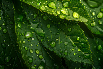 Wallpaper of water droplets on a leaf