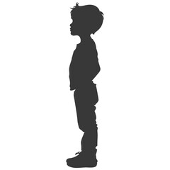 Silhouette caucasian boy black color only