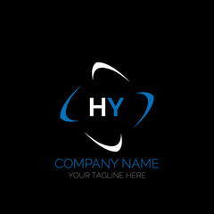 HY letter logo creative design. HY unique design. HY creative initials letter logo concept. HY letter logo design on black background.