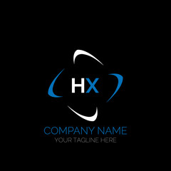 HX letter logo creative design. HX unique design. HX creative initials letter logo concept. HX letter logo design on black background.