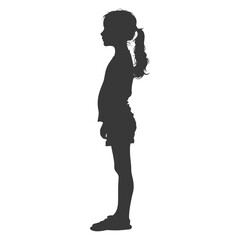 Fototapeta premium Silhouette caucasian girl black color only