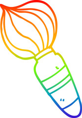 rainbow gradient line drawing cartoon large paint brush