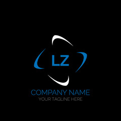 LZ letter logo creative design. LZ unique design. LZ creative initials letter logo concept. LZ letter logo design on black background. - obrazy, fototapety, plakaty