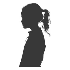 Silhouette caucasian girl black color only