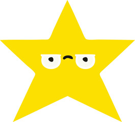 flat color retro cartoon gold star