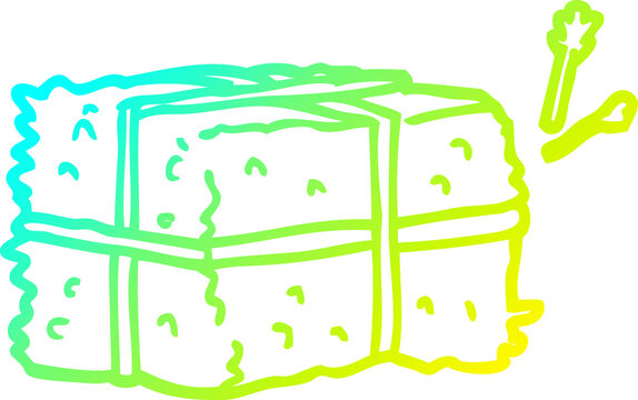 recommend clip art: cold gradient line drawing cartoon bale of hay