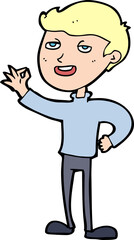 cartoon man making excellent gesture