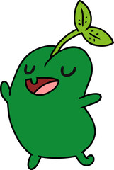 cartoon kawaii cute sprouting bean