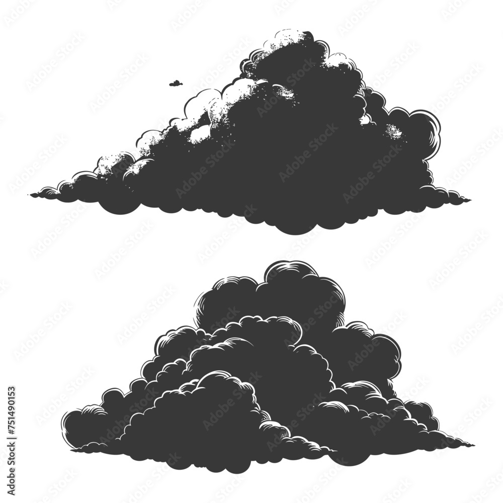 Wall mural Silhouette cloud black color only