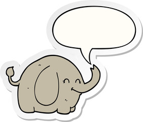 cartoon elephant and speech bubble sticker
