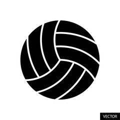 Volleyball vector icon in glyph style design for website, app, UI, isolated on white background. Vector illustration.