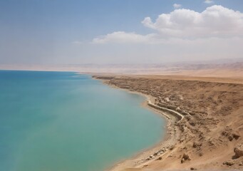 Fototapeta na wymiar View of Dead sea coastline