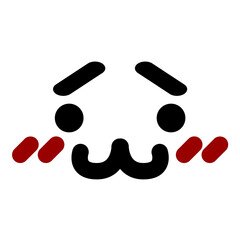 cute embarrassed cat face icon