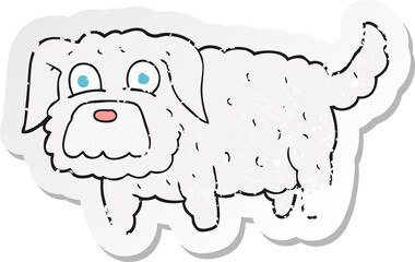 retro distressed sticker of a cartoon small dog