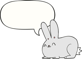 cartoon rabbit and speech bubble