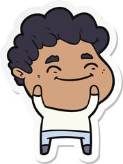 Fototapeta premium sticker of a cartoon friendly man
