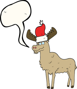 speech bubble cartoon christmas moose