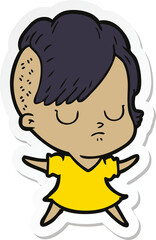 sticker of a cartoon woman