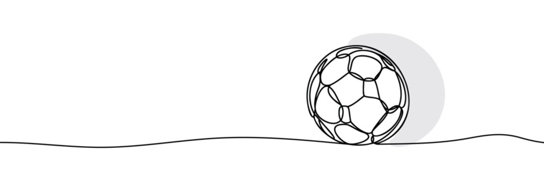 A single continuous line of a soccer ball silhouette. vector illustration.