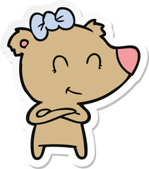 Obraz premium sticker of a female bear cartoon