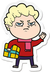 Obraz premium sticker of a cartoon angry man