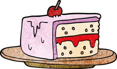 cartoon doodle slice of cake