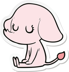 sticker of a cute cartoon elephant