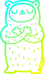 cold gradient line drawing cartoon bear