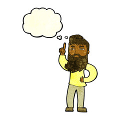 cartoon man with idea with thought bubble