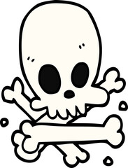 cartoon skull and bones