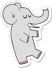 sticker of a cartoon dancing elephant