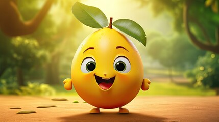 Cute cartoon mango character