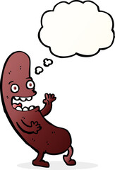 cartoon sausage with thought bubble