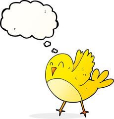 thought bubble cartoon bird