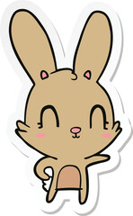 Obraz na płótnie Canvas sticker of a cute cartoon rabbit
