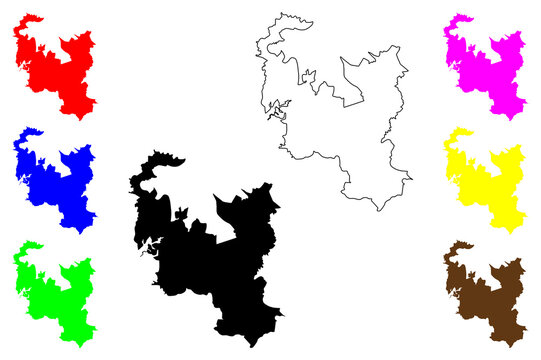 Contagem city (Federative Republic of Brazil, Minas Gerais state) map vector illustration, scribble sketch Contagem map