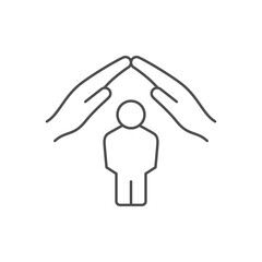 Personal protection line outline icon