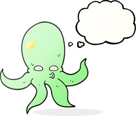 thought bubble cartoon octopus